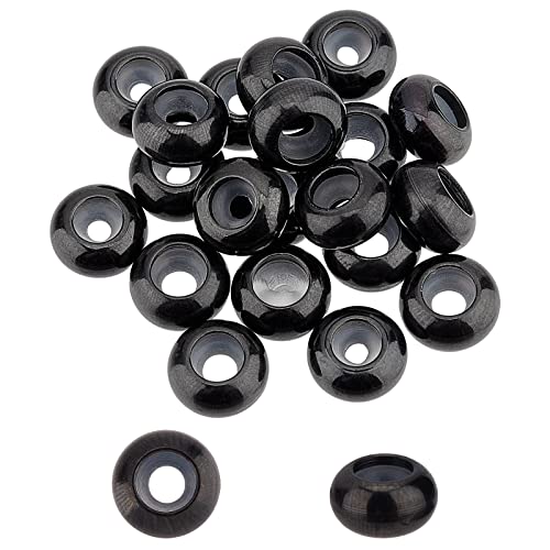 UNICRAFTALE 20 Stück Elektrophorese Schwarz Slider Beads Edelstahl Spacer Mit Kunststoff Rondelle Stopper Für Schmuckherstellung 2.5mm Loch von UNICRAFTALE