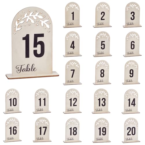 UNICRAFTALE 20 Stück Holz Tischnummern Für Hochzeiten Tischplatten Dekoration Weizenfarben Bogennummer 1-20 Tischplatte Mit Holzsockel Für Hochzeit Restaurant Geburtstagsfeier 15.2x11.3x3.7cm UNICRAFTALE 20 Stück Holz Tischnummern Für Hochzeiten Tischplatten Dekoration Weizenfarben Bogennummer 1-20 Tischplatte Mit Holzsockel Für Hochzeit Restaurant Geburtstagsfeier 15.2x11.3x3.7cm von UNICRAFTALE