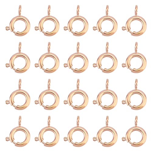 UNICRAFTALE 20 Stück Roségold Mini Edelstahl Federringe Verschlüsse Runde Federverschlüsse Mit 1.8 mm Loch Metall Kettenverschluss Schmuckverschluss Für Die Schmuckherstellung 6x1.5 mm von UNICRAFTALE