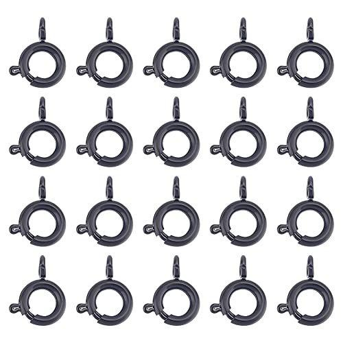 UNICRAFTALE 20 Stück Schwarze Mini Federringe Edelstahl Runde Federverschlüsse Schließring 1.8 mm Loch Metall Verschlüsse Für Die Schmuckherstellung 6x1.5 mm von UNICRAFTALE