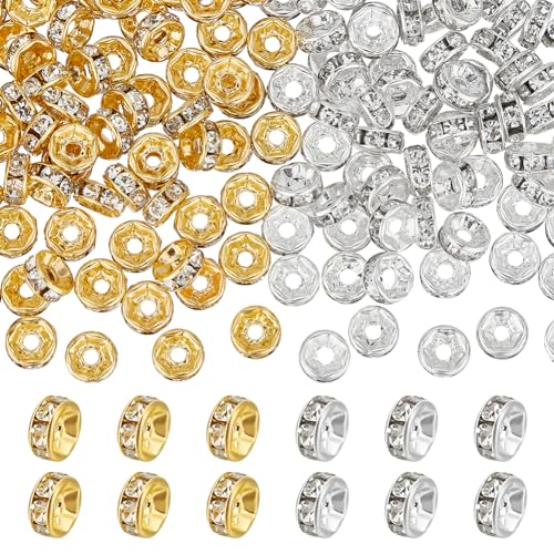 UNICRAFTALE 200 Stk 2 Farben Messing Strass Abstandsperlen Gerade Flanschperlen Gold Flache Runde Perlen Rondell Kristallperlen Kleine Lochperlen Versilberte Metallperlen Für DIY Schmuckherstellung UNICRAFTALE 200 Stk 2 Farben Messing Strass Abstandsperlen Gerade Flanschperlen Gold Flache Runde Perlen Rondell Kristallperlen Kleine Lochperlen Versilberte Metallperlen Für DIY Schmuckherstellung von UNICRAFTALE