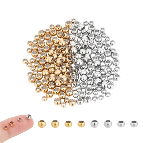 UNICRAFTALE 200 Stück 2 Größen 2 Farben Edelstahlperlen Runde Perlen 3/4mm Abstandsperlen Lose Perlen Metallperlen Glatte Perlen Armbandperlen Zubehör Für Die Herstellung von DIY Halsketten UNICRAFTALE 200 Stück 2 Größen 2 Farben Edelstahlperlen Runde Perlen 3/4mm Abstandsperlen Lose Perlen Metallperlen Glatte Perlen Armbandperlen Zubehör Für Die Herstellung von DIY Halsketten von UNICRAFTALE