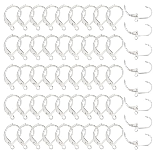 UNICRAFTALE 200 Stk Hebel Ohrringe 304 Edelstahl Brisur Ohrring DIY Leverback Ohrringe Zubehör Hoop Ohrring Mit Schlaufe Französische Ohrhaken für Ohrringherstellung 15x10,5 mm, Loch: 1,5 mm von UNICRAFTALE