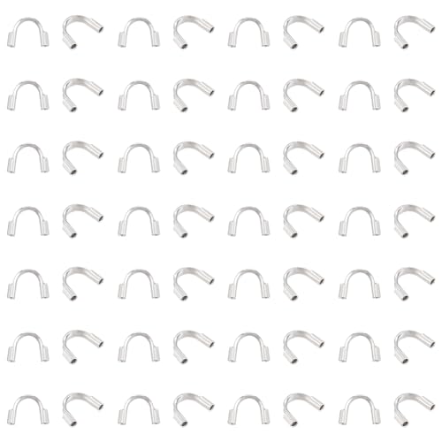 UNICRAFTALE 200 Stück 304 U Förmige Kabelschutzvorrichtungen Aus Edelstahl Drahtschutz Gewindeschutz Schlaufenschutz Loch 0.8 mm Für Halsketten Armbänder Schmuckherstellung von UNICRAFTALE