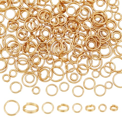 UNICRAFTALE 200 Stück 4 Größen 18 Karat Vergoldet Geteilte Biegeringe Doppelschlaufen Biegeringe 5mm Schlüsselringe Kleine Ringe Verbindungsstücke Für Schlüsselanhänger Halsketten Armbänder Ohrringe UNICRAFTALE 200 Stück 4 Größen 18 Karat Vergoldet Geteilte Biegeringe Doppelschlaufen Biegeringe 5mm Schlüsselringe Kleine Ringe Verbindungsstücke Für Schlüsselanhänger Halsketten Armbänder Ohrringe von UNICRAFTALE