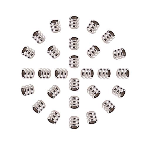 UNICRAFTALE 200 Stück 4 mm Edelstahlsäule Perlen Gerillte lose Spacer-Perlen mit großem Loch für Armband Halskette Schmuckherstellung UNICRAFTALE 200 Stück 4 mm Edelstahlsäule Perlen Gerillte lose Spacer-Perlen mit großem Loch für Armband Halskette Schmuckherstellung von UNICRAFTALE