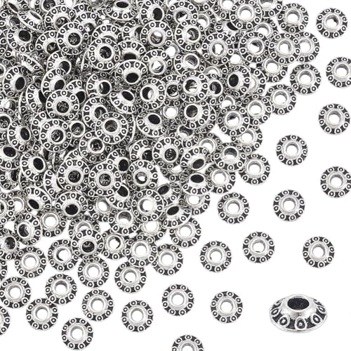 UNICRAFTALE 200 Stück Bicone Spacer Perlen Tibetischen Stil Antik Silber Lose Perlen 6.5mm Metallperlen Glatte Perlen Armbandperlen Fundstücke Für DIY Ohrringe Halsketten Armbänder Schmuckherstellung UNICRAFTALE 200 Stück Bicone Spacer Perlen Tibetischen Stil Antik Silber Lose Perlen 6.5mm Metallperlen Glatte Perlen Armbandperlen Fundstücke Für DIY Ohrringe Halsketten Armbänder Schmuckherstellung von UNICRAFTALE