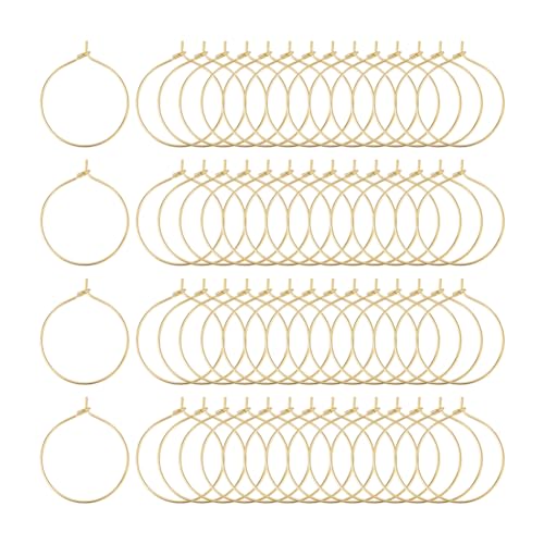 UNICRAFTALE 200 Stück Langlebige Plattierte Goldene Creolen Runde Creolen Aus Messing 25 mm Weinglas Ringe Metallperlen Ringe Für Die Partydekoration Herstellung von Ohrringen UNICRAFTALE 200 Stück Langlebige Plattierte Goldene Creolen Runde Creolen Aus Messing 25 mm Weinglas Ringe Metallperlen Ringe Für Die Partydekoration Herstellung von Ohrringen von UNICRAFTALE