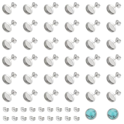 UNICRAFTALE 200 Stück Ohrringe DIY Flache Runde 304 Teilige Cabochon Fassung Edelstahl Ohrstecker 8mm Tablett Mit 100 Stück Ohrmuttern Für Die Herstellung von DIY Ohrringen Und Schmuck UNICRAFTALE 200 Stück Ohrringe DIY Flache Runde 304 Teilige Cabochon Fassung Edelstahl Ohrstecker 8mm Tablett Mit 100 Stück Ohrmuttern Für Die Herstellung von DIY Ohrringen Und Schmuck von UNICRAFTALE