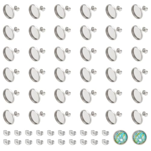 UNICRAFTALE 200 Stück Ohrringe DIY Flache Runde Teilige Cabochon Fassung Edelstahl Ohrstecker 12mm Tablett Mit 100 Stück Ohrmuttern Für Die Herstellung von DIY Ohrringen Und Schmuck UNICRAFTALE 200 Stück Ohrringe DIY Flache Runde Teilige Cabochon Fassung Edelstahl Ohrstecker 12mm Tablett Mit 100 Stück Ohrmuttern Für Die Herstellung von DIY Ohrringen Und Schmuck von UNICRAFTALE