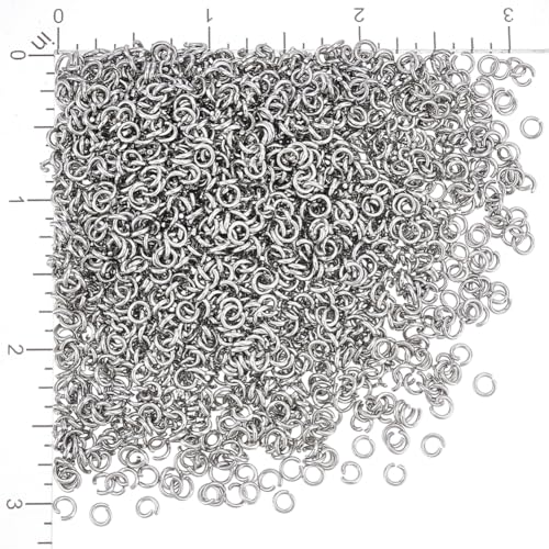 UNICRAFTALE 2000 Stück 4mm Biegeringe Edelstahl Offener Anschluss Schmuckzubehör Runder Metallring 0.8mm Dicke Biegeringe Für Schmuckherstellung Bastelprojekte Und Halskettenreparatur von UNICRAFTALE
