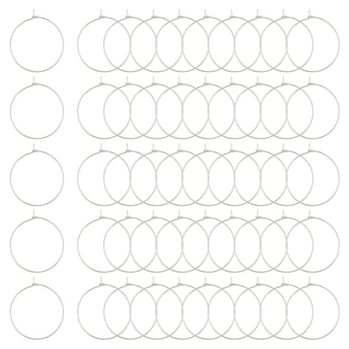 UNICRAFTALE 200pcs 25mm 316 Edelstahl Weinglas Charms Ringe Creolen Ohrring Erkenntnisse DIY Material Ohrring Perlen Für Frauen Basketball Frauen Creolen, Die 0.7mm Dick Machen von UNICRAFTALE