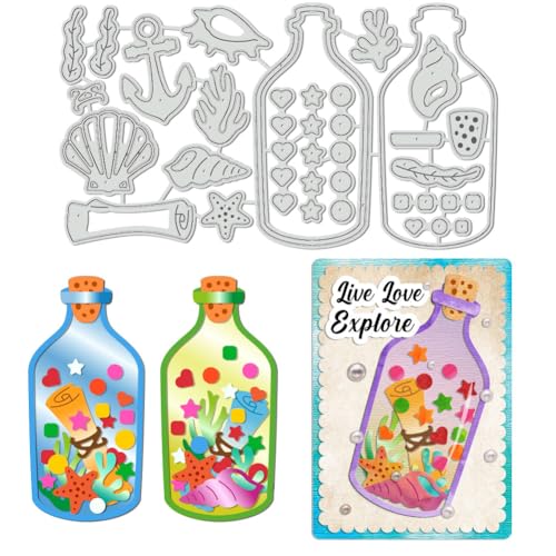 UNICRAFTALE 21 Stück/Set Flaschenstreuer Stanzformen für Kartenherstellung, Driftflaschen-Stanzformen, Metall-Stanzformen für Scrapbooking, Schablone, DIY, Prägepapier, Album, Basteldekoration UNICRAFTALE 21 Stück/Set Flaschenstreuer Stanzformen für Kartenherstellung, Driftflaschen-Stanzformen, Metall-Stanzformen für Scrapbooking, Schablone, DIY, Prägepapier, Album, Basteldekoration von UNICRAFTALE