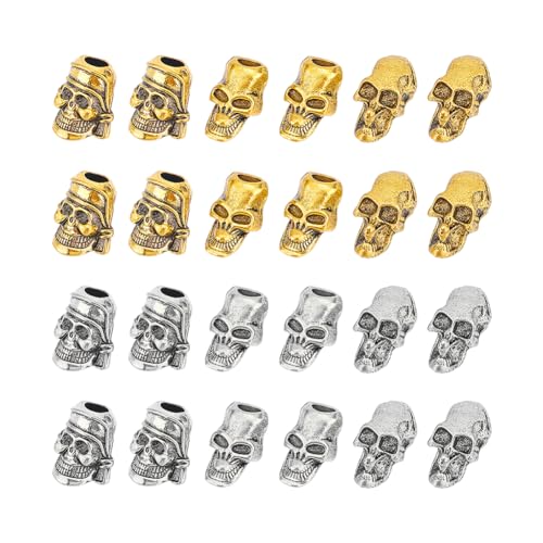 UNICRAFTALE 24 Stk 3 Stile 2 Farben Legierung Totenkopf Europäische Perlen Für Den Außenbereich EDC Werkzeug Fallschirmschnur Perlen Großes Loch Metallperlen Für Armbänder Schmuckherstellung UNICRAFTALE 24 Stk 3 Stile 2 Farben Legierung Totenkopf Europäische Perlen Für Den Außenbereich EDC Werkzeug Fallschirmschnur Perlen Großes Loch Metallperlen Für Armbänder Schmuckherstellung von UNICRAFTALE
