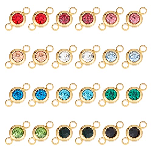 UNICRAFTALE 24Stk 12 Farbe 304 Edelstahl Goldene Strass Verbindungs Anhänger Flache Runde Glieder Charms Doppelschleifen Armbänder Anhänger Halsketten Charms Anhänger Für Die Schmuckherstellung UNICRAFTALE 24Stk 12 Farbe 304 Edelstahl Goldene Strass Verbindungs Anhänger Flache Runde Glieder Charms Doppelschleifen Armbänder Anhänger Halsketten Charms Anhänger Für Die Schmuckherstellung von UNICRAFTALE