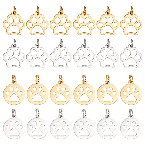 UNICRAFTALE 24 Stück 2 Farben Hundepfoten Anhänger 2 Stile Hundepfoten Charm Hypoallergen Edelstahl Hundepfoten Anhänger Mit Jump Rings 13–14 mm Halsketten Armband Anhänger Schmuckherstellung UNICRAFTALE 24 Stück 2 Farben Hundepfoten Anhänger 2 Stile Hundepfoten Charm Hypoallergen Edelstahl Hundepfoten Anhänger Mit Jump Rings 13–14 mm Halsketten Armband Anhänger Schmuckherstellung von UNICRAFTALE