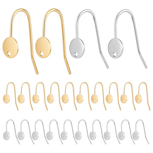 UNICRAFTALE 24 Stück 2 Farben Ohrringhaken Aus Edelstahl Ohrdraht Mit Flachem Rundem Charm Angelhaken Mit Schlaufen Goldene Ohrhaken Für Die DIY Herstellung von Ohrringen Und Schmuck 20.5mm Lang UNICRAFTALE 24 Stück 2 Farben Ohrringhaken Aus Edelstahl Ohrdraht Mit Flachem Rundem Charm Angelhaken Mit Schlaufen Goldene Ohrhaken Für Die DIY Herstellung von Ohrringen Und Schmuck 20.5mm Lang von UNICRAFTALE