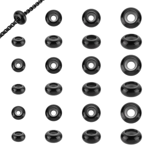 UNICRAFTALE 24 Stück 4 Größen Edelstahl Verstellbare Schiebeperlen Rondell Perlen Schwarze Stopper Perlen Runde Perlen Für DIY Armbänder Halsketten Schmuckherstellung Loch 1 3 mm UNICRAFTALE 24 Stück 4 Größen Edelstahl Verstellbare Schiebeperlen Rondell Perlen Schwarze Stopper Perlen Runde Perlen Für DIY Armbänder Halsketten Schmuckherstellung Loch 1 3 mm von UNICRAFTALE