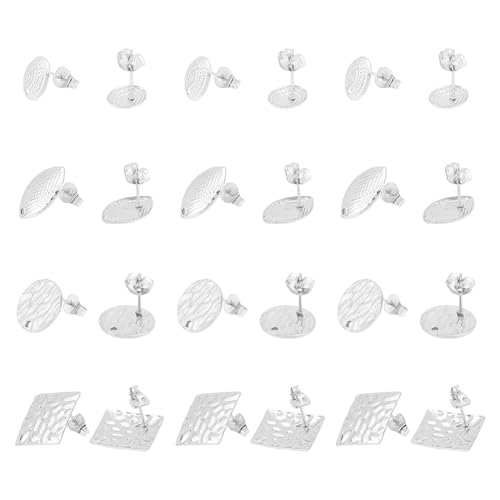UNICRAFTALE 24 Stück 4 Stile Ohrstecker Aus Edelstahl Rund Oval Raute Ohrstecker Zur Schmuckherstellung Strukturierte Ohrstecker Mit Ohrringverschluss Zur Herstellung von DIY Ohrringen UNICRAFTALE 24 Stück 4 Stile Ohrstecker Aus Edelstahl Rund Oval Raute Ohrstecker Zur Schmuckherstellung Strukturierte Ohrstecker Mit Ohrringverschluss Zur Herstellung von DIY Ohrringen von UNICRAFTALE