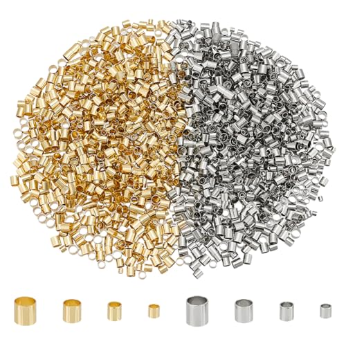 UNICRAFTALE 2400 Stück 2 Farben 8 Stile Säulen Messingperlen Abstandshalter Röhrenperlen Quetschperlen Metallperlen Kordel Endkappen Für Die Herstellung von Armbändern Und Halsketten Schmuck UNICRAFTALE 2400 Stück 2 Farben 8 Stile Säulen Messingperlen Abstandshalter Röhrenperlen Quetschperlen Metallperlen Kordel Endkappen Für Die Herstellung von Armbändern Und Halsketten Schmuck von UNICRAFTALE