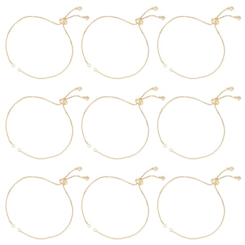 UNICRAFTALE 24cm 10pcs Golden Brass Slider Armband Verstellbares Slider Armband Mit Zirkonia Slider Extender Ketten Armband Kette Für Schmuckherstellung DIY von UNICRAFTALE
