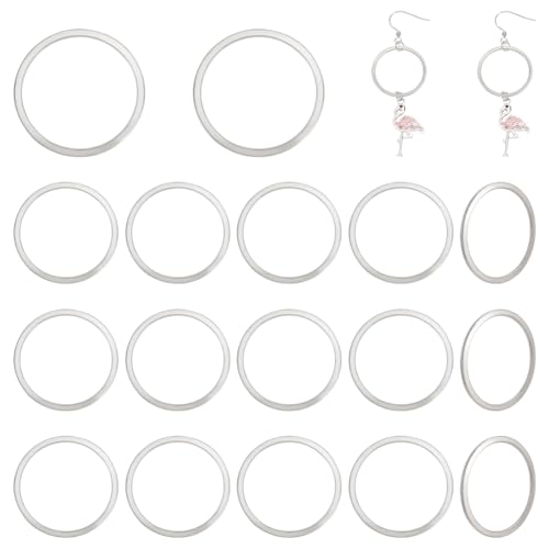 UNICRAFTALE 25mm 80pcs 304 Edelstahl Verbindungsringe Kreisrahmen Verbinder O Muster Ring Schmuck Links Für Armband Halskette Schmuckherstellung, 22 mm Innen Durchmesser von UNICRAFTALE