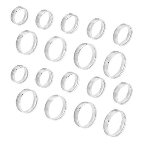 UNICRAFTALE 27 Stück 9 Größen Edelstahl Rohlingsring 6 mm Breit Gerillte Fingerringe Runder RohlingsKern Ringe Für Inlay Handgefertigter Ring Schmuckherstellung Geschenk von UNICRAFTALE