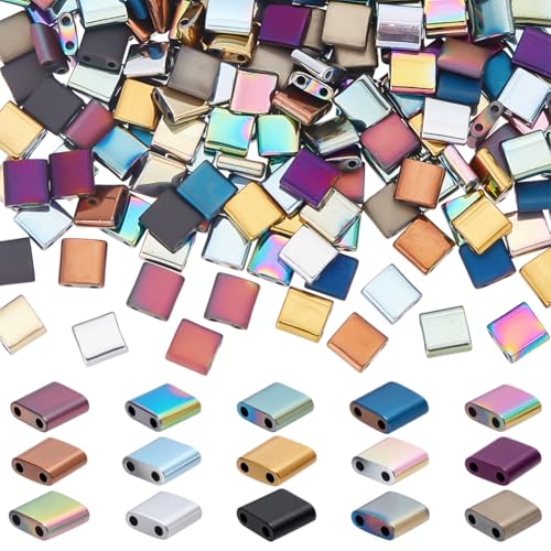 UNICRAFTALE 270 Stück 15 Farben Abstandsperlen 2 Löcher Quadratische Rocailles Perlen 5x5x2mm Vintage Lose Perlen Mit Flachen Mattierten Abstandsperlen Für DIY Anhänger Armbänder Schmuckherstellung UNICRAFTALE 270 Stück 15 Farben Abstandsperlen 2 Löcher Quadratische Rocailles Perlen 5x5x2mm Vintage Lose Perlen Mit Flachen Mattierten Abstandsperlen Für DIY Anhänger Armbänder Schmuckherstellung von UNICRAFTALE