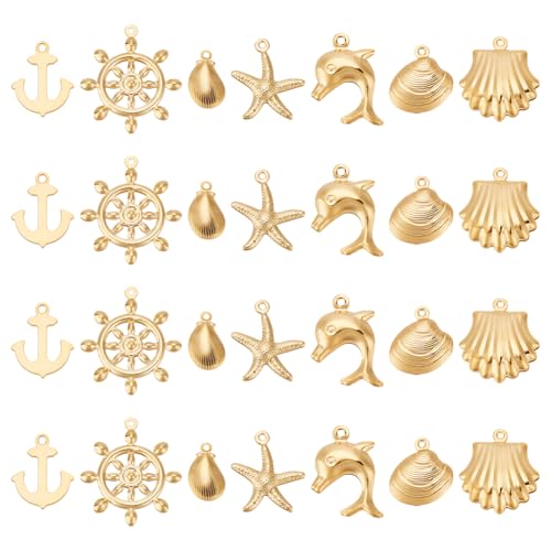 UNICRAFTALE 28Stk Nautische Anhänger: Anker, Seestern, Delphin, Helm, Muschel - DIY Schmuckanhänger aus Edelstahl in Gold für Halsketten, Armbänder, Ohrringe & mehr UNICRAFTALE 28Stk Nautische Anhänger: Anker, Seestern, Delphin, Helm, Muschel - DIY Schmuckanhänger aus Edelstahl in Gold für Halsketten, Armbänder, Ohrringe & mehr von UNICRAFTALE