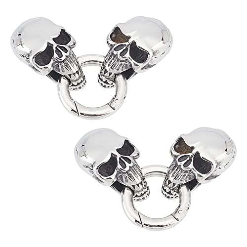 UNICRAFTALE 2Stk Schlüsselringe 304 Edelstahl Tibetan Style Schädel Karabiner Antique Silver 13mm Schlüsselanhänger Skelett Leder Cord Ende für Schlüsselanhänger Schmuck machen UNICRAFTALE 2Stk Schlüsselringe 304 Edelstahl Tibetan Style Schädel Karabiner Antique Silver 13mm Schlüsselanhänger Skelett Leder Cord Ende für Schlüsselanhänger Schmuck machen von UNICRAFTALE