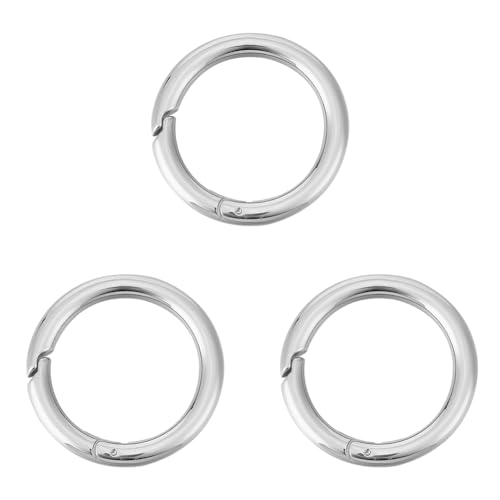 UNICRAFTALE 3Stk 30mm Federringe Verschluss 316 Edelstahl Runde Karabinerhaken Metall Feder Schlüsselanhänger Schnallenverschlüsse Karabiner Ring Für Taschen Geldbörsen Schultergurte Schlüsselanhänger von UNICRAFTALE