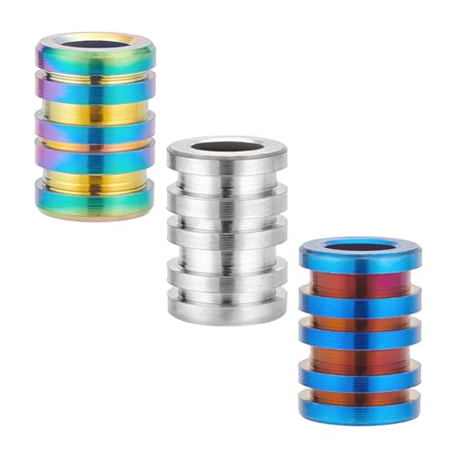 UNICRAFTALE 3 Stück 3 Farben Titan Säulenperlen Fallschirmschnur Perle 5.8~6 mm Große Lochperlen Rillen Abstandsperlen Lanyard Perlen Für DIY Armband Halsketten Schmuckherstellung von UNICRAFTALE