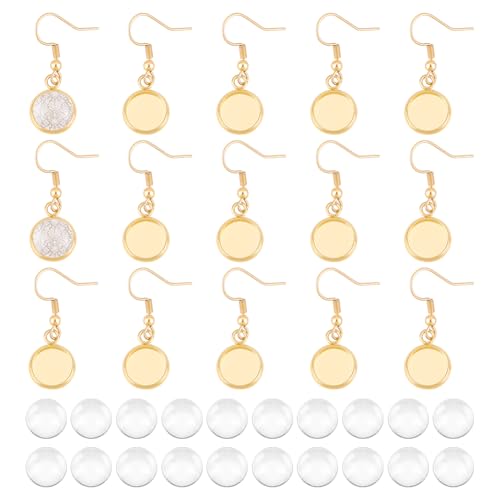 UNICRAFTALE 30 Sets Edelstahl flache runde Lünette baumeln Ohrringe Herstellung Kits Gold Blank Dome Dangle Ohrringe Transparent Glas Cabochon Fassungen Ohrhaken mit Glascabochon für DIY UNICRAFTALE 30 Sets Edelstahl flache runde Lünette baumeln Ohrringe Herstellung Kits Gold Blank Dome Dangle Ohrringe Transparent Glas Cabochon Fassungen Ohrhaken mit Glascabochon für DIY von UNICRAFTALE