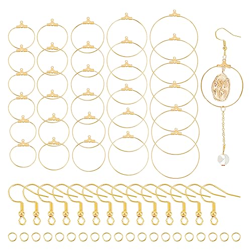 UNICRAFTALE 30 Sets Gold DIY Ohrring Herstellung Set 304 Edelstahl Creolen Ohrringe Mit Offenen Biegeringen Ohrring Haken Ohrring Selber Machen Set Ohrring Zubehör Für Schmuckherstellung von UNICRAFTALE