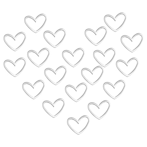 UNICRAFTALE 30 Stk 10.5mm Lang 201 Edelstahl Verbindungsringe Asymmetrisch Herz Liebe Verbindung Anhänger Metall Valentinstag Schmuckverbinder Heart Charms Anhänger Für Frauen Schmuckherstellung von UNICRAFTALE
