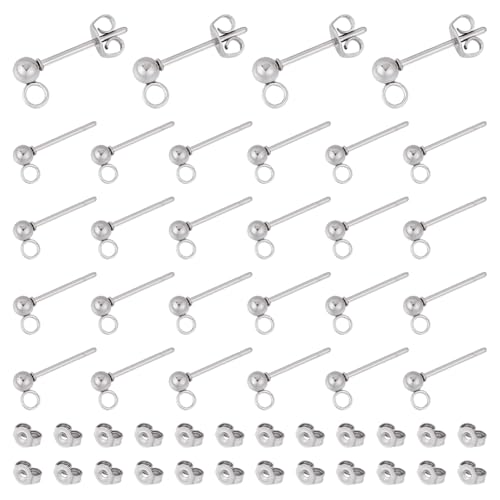 UNICRAFTALE 30 Stück 14x3mm Edelstahl Ohrstecker Kugel Ohrstecker Mit Ohrmuttern Und Schlaufen Ohrring Komponente Für Die DIY Schmuckherstellung UNICRAFTALE 30 Stück 14x3mm Edelstahl Ohrstecker Kugel Ohrstecker Mit Ohrmuttern Und Schlaufen Ohrring Komponente Für Die DIY Schmuckherstellung von UNICRAFTALE