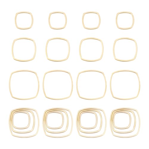 UNICRAFTALE 30 Stück 3 Größen Rhombus Verbindungsringe Edelstahl Verbindungsringe Gold Schmuckverbinder Lünetten Charms Verbindungsglieder Rahmen Verbindungsanhänger Für Armbänder Schmuckherstellung von UNICRAFTALE