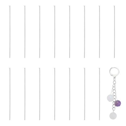 UNICRAFTALE 30 Stück 925 Sterlingsilber Stecknadeln Flachkopfnadeln 40mm Flache Kopfnadeln Mit Poliertuch Stecknadelköpfe Für Schmuckherstellung Zubehör DIY Ohrringe Halsketten Armbänder Basteln von UNICRAFTALE