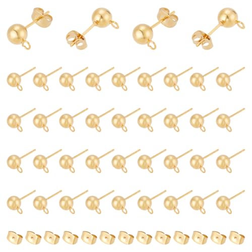 UNICRAFTALE 30 Stück Golden Kugel Ohrstecker Edelstahl DIY Ohrstecker Zubehör Metall Kugel Ohrring Zubehör Hypoallergene Kugel Ohrstecker Basteln Zubehör Für DIY Schmuckherstellung UNICRAFTALE 30 Stück Golden Kugel Ohrstecker Edelstahl DIY Ohrstecker Zubehör Metall Kugel Ohrring Zubehör Hypoallergene Kugel Ohrstecker Basteln Zubehör Für DIY Schmuckherstellung von UNICRAFTALE