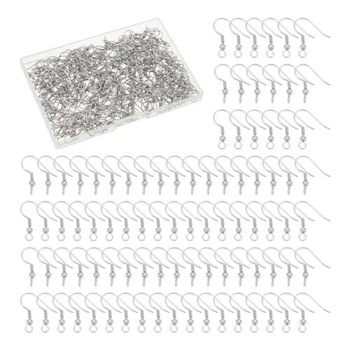 UNICRAFTALE 300 Stück 21 Gauge Edelstahl Ohrringhaken Fischhaken Ohrringdrähte Metall Ohrring Findings Ball Dot Ohrhaken Französische Ohrhaken für Schmuckherstellung DIY baumeln Ohrringe Handwerk von UNICRAFTALE