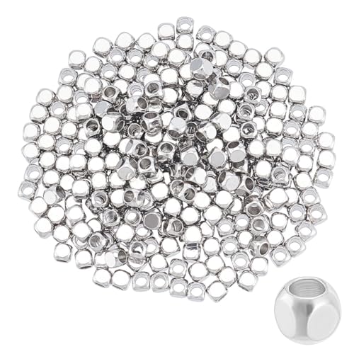 UNICRAFTALE 300 Stück Würfel Abstandsperlen Metallperlen Würfel Lose Perlen Quadratische Perlen Großes Loch Würfel Lose Perlen Für DIY Armbänder Halsketten Schmuckbasteleien Loch 2mm UNICRAFTALE 300 Stück Würfel Abstandsperlen Metallperlen Würfel Lose Perlen Quadratische Perlen Großes Loch Würfel Lose Perlen Für DIY Armbänder Halsketten Schmuckbasteleien Loch 2mm von UNICRAFTALE