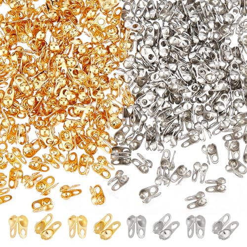 UNICRAFTALE 300St. 2 Farben Perlenspitzen Edelstahl Calotte Ends Offene Clamshell-Knotenabdeckungen Golden & Edelstahl Farbe 1mm Kleine Lochendkappen Für Knoten & Crimpfunde Handwerk 4x2mm UNICRAFTALE 300St. 2 Farben Perlenspitzen Edelstahl Calotte Ends Offene Clamshell-Knotenabdeckungen Golden & Edelstahl Farbe 1mm Kleine Lochendkappen Für Knoten & Crimpfunde Handwerk 4x2mm von UNICRAFTALE