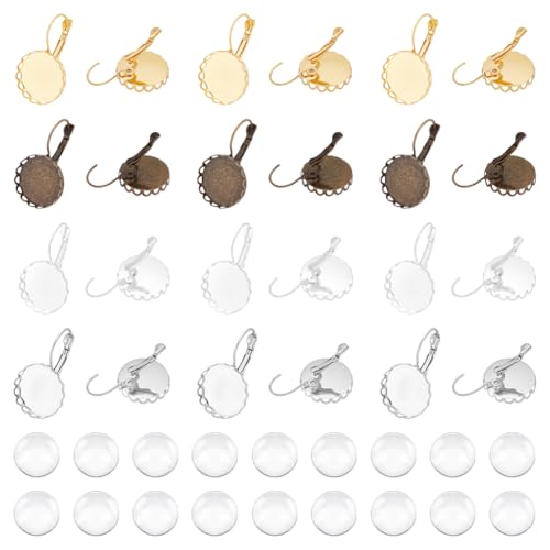 UNICRAFTALE 32 Set 4 Farben LeverBack Creolen Tablett 18mm Ohrhaken Blanko Cabochon Ohrringfassungen Blanko Lünetten Ohrring Mit 32 Cabochons Für Die DIY Schmuckherstellung UNICRAFTALE 32 Set 4 Farben LeverBack Creolen Tablett 18mm Ohrhaken Blanko Cabochon Ohrringfassungen Blanko Lünetten Ohrring Mit 32 Cabochons Für Die DIY Schmuckherstellung von UNICRAFTALE