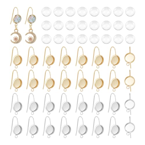 UNICRAFTALE 32 Stück 2 Farben 304 Ohrringhaken Aus Edelstahl Flache Runde Ohrringfassungen Und Schlaufen Mit 32 Stück Cabochons Vergoldeten Ohrringhaken Lünetten Rohlingschalen Für Die Herstellung UNICRAFTALE 32 Stück 2 Farben 304 Ohrringhaken Aus Edelstahl Flache Runde Ohrringfassungen Und Schlaufen Mit 32 Stück Cabochons Vergoldeten Ohrringhaken Lünetten Rohlingschalen Für Die Herstellung von UNICRAFTALE
