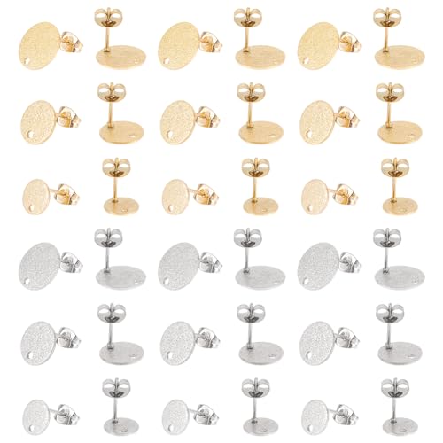 UNICRAFTALE 36 Stück 2 Farben 3 Größen Edelstahl Ohrstecker Flacher Runder Ohrstecker Strukturierter Ohrstecker Mit Loch Mit Ohrringverschlüssen Metall Ohrstecker Für DIY Ohrringe Schmuckherstellung UNICRAFTALE 36 Stück 2 Farben 3 Größen Edelstahl Ohrstecker Flacher Runder Ohrstecker Strukturierter Ohrstecker Mit Loch Mit Ohrringverschlüssen Metall Ohrstecker Für DIY Ohrringe Schmuckherstellung von UNICRAFTALE