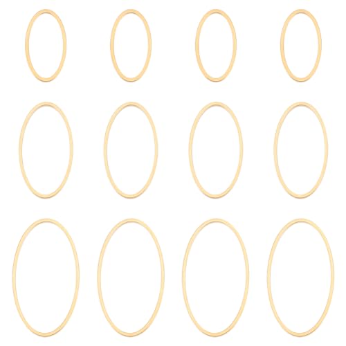 UNICRAFTALE 36 Stück 3 Größen 15/20/25 mm Edelstahl Verbindungsringe Ovale Verbindungsringe Goldene Ovale Rahmenverbinder Glieder Hohlrahmen Anhänger Ohrringe Creolen Für Die Herstellung von Ohrringen von UNICRAFTALE