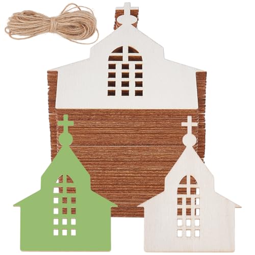 UNICRAFTALE 36 Stück Holzausschnitte Für Kirchen Unvollendete Holzausschnitte Für Kirchen Bastelarbeiten Mit 10 m Seil Hängende Ornamente DIY Bastel Geschenkanhänger Für Heimparty Dekoration UNICRAFTALE 36 Stück Holzausschnitte Für Kirchen Unvollendete Holzausschnitte Für Kirchen Bastelarbeiten Mit 10 m Seil Hängende Ornamente DIY Bastel Geschenkanhänger Für Heimparty Dekoration von UNICRAFTALE