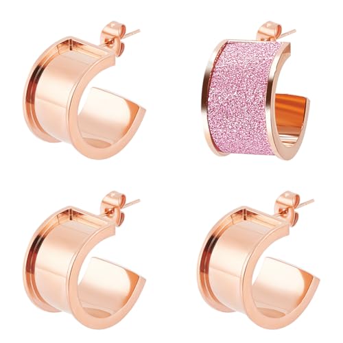 UNICRAFTALE 4 Stk Edelstahl Ohrstecker Roségold Rohlinge Gerillt Inlay Ohrstecker DIY Offene Runde Ohrringe Zubehör Edelstahl Gerillte DIY Ohrstecker Für Edelsteine Leder Ohrringe Schmuckherstellung UNICRAFTALE 4 Stk Edelstahl Ohrstecker Roségold Rohlinge Gerillt Inlay Ohrstecker DIY Offene Runde Ohrringe Zubehör Edelstahl Gerillte DIY Ohrstecker Für Edelsteine Leder Ohrringe Schmuckherstellung von UNICRAFTALE
