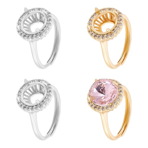 UNICRAFTALE 4 Stück 2 Farben 4 Zinken Ringrohlinge Verstellbarer Krallen Ringrohling Runde Kristall Ringkomponenten Strass Krallen Ringfassungen Edelstein Ringbasen Zur Schmuckherstellung 18mm UNICRAFTALE 4 Stück 2 Farben 4 Zinken Ringrohlinge Verstellbarer Krallen Ringrohling Runde Kristall Ringkomponenten Strass Krallen Ringfassungen Edelstein Ringbasen Zur Schmuckherstellung 18mm von UNICRAFTALE