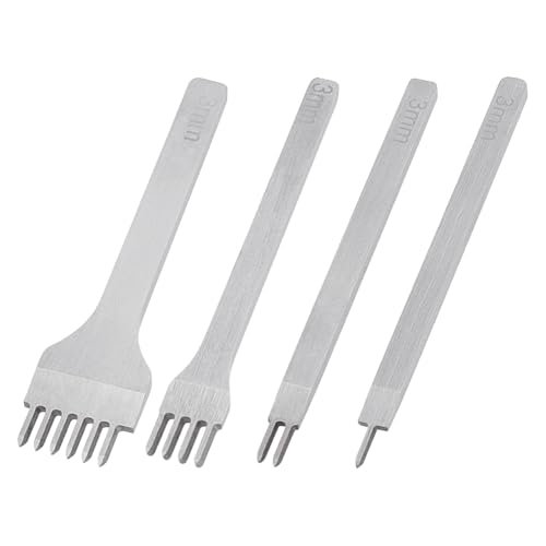 UNICRAFTALE 4 Stück 4 Stile Leder Lochstanzer Edelstahl 3mm Lederschnürnähte Stanzer 1/2/4/6 Zinken Lederzinken Stanzwerkzeug Set Für DIY Lederhandwerk UNICRAFTALE 4 Stück 4 Stile Leder Lochstanzer Edelstahl 3mm Lederschnürnähte Stanzer 1/2/4/6 Zinken Lederzinken Stanzwerkzeug Set Für DIY Lederhandwerk von UNICRAFTALE